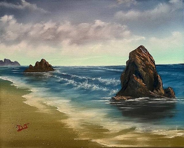 Oregon Coast Haystacks 16x20" Canvas