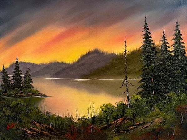 Peacefull Sunset at the Hills 18x24" Canvas