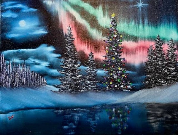 Christmas Aurora 18x24" Canvas