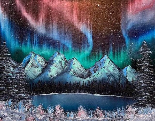 Aurora on a Winter's Night 16x20" Canvas