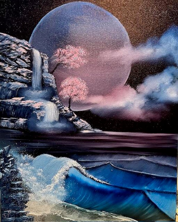 Planet Falls at the Ocean 16x20" Canvas