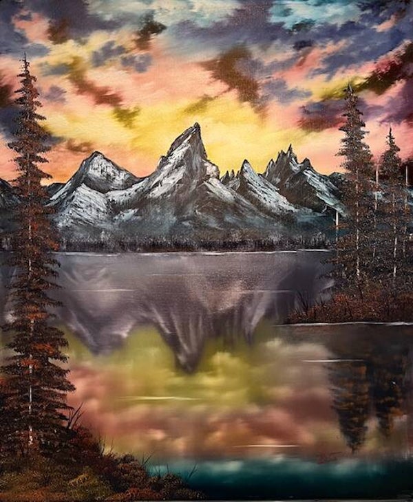 Sunset Teton Reflection 20x24" Canvas