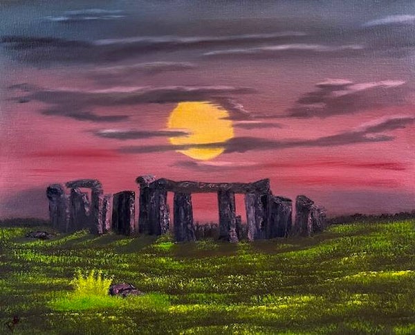 Full Moon Over Stonehenge 16x20" Canvas