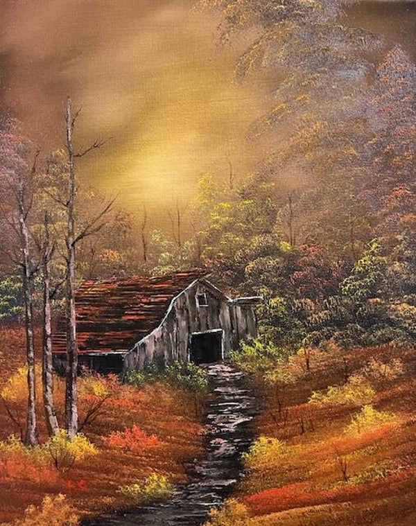 Old Barn in Autumn 16x20" Canvas