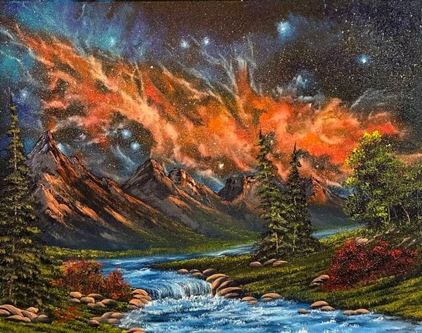 Red Galaxy Night 16x20" Canvas