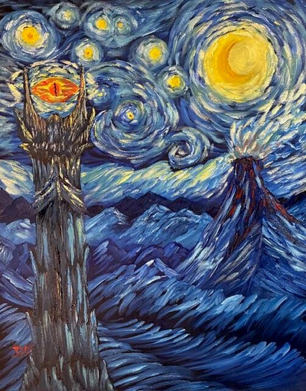 Starry Night in Mordor Two 16x20" Canvas