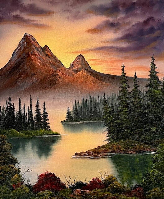 Sunset Glow River 20x24" Canvas