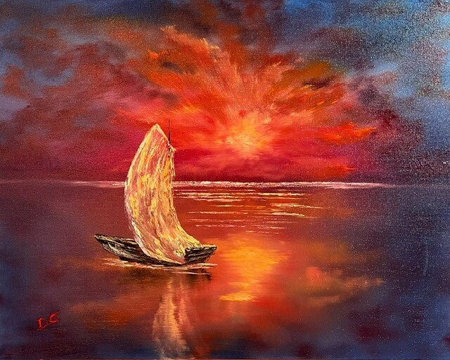 Sunset Sail 16x20" Canvas
