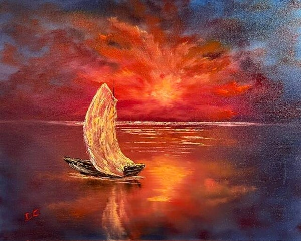 Sunset Sail 16x20" Canvas