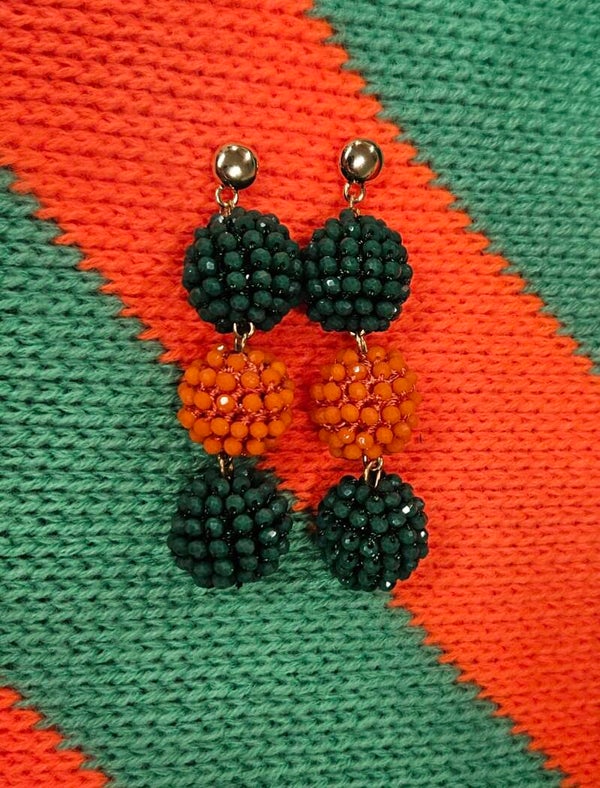 Oorbellen kruikenstad groen oranje groen KR122