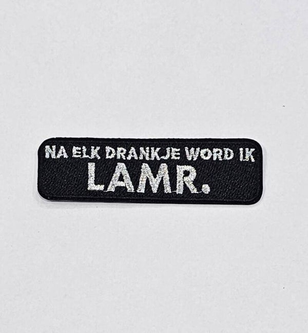 Embleem na elk drankje word ik LAMR.