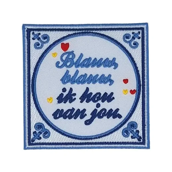 Tegeltje "Blauw, blauw, ik hou van jou"