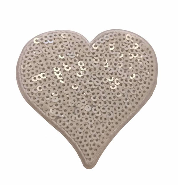 OETELDONK EMBLEEM - HARTJE MET PAILLETTEN WIT