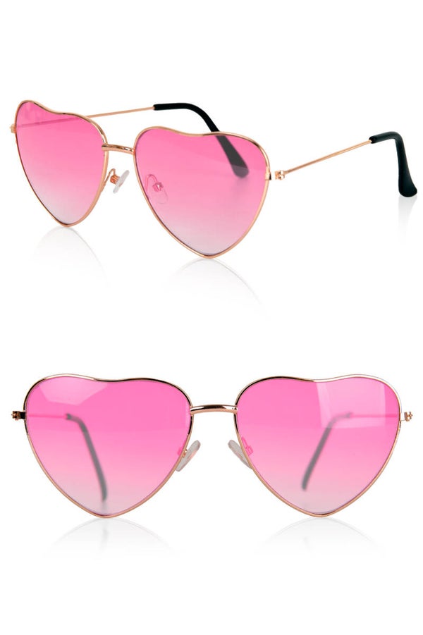 Bril hartjes roze