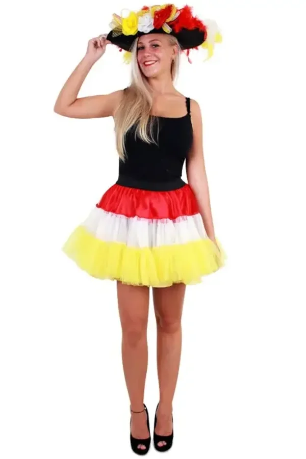 Petticoat rood/wit/geel volwassenen