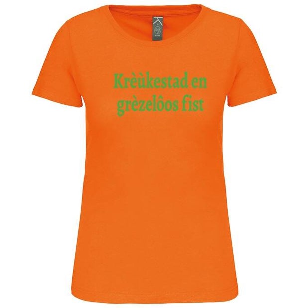 Dames T-shirt KRÈÙKESTAD EN GRÈNZELÔOS FIST