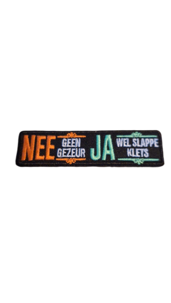 Embleem: NEE geen gezeur ....
