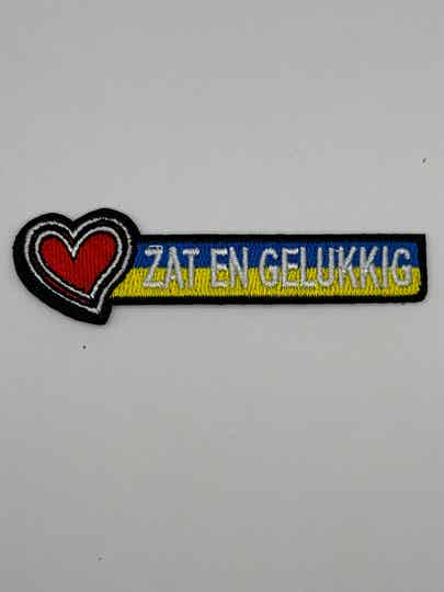 KR217. Embleem zat en gelukkig geel blauw