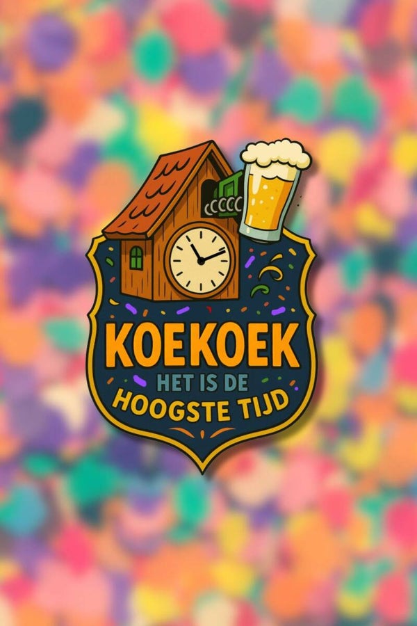 Embleem koekoek het is de hoogste tijd