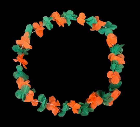 Hawaii krans - Groen/Oranje