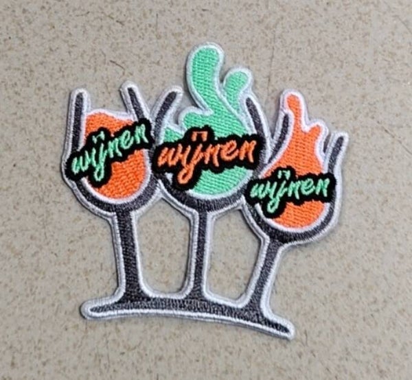 KR028. Embleem wijnen wijnen wijnen, Groen oranje