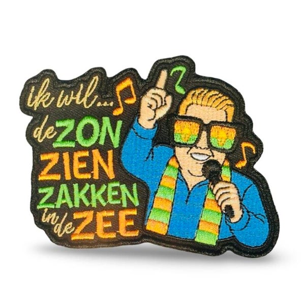 Embleem Ik wil de zon zien zakken in de zee (bril/GO)