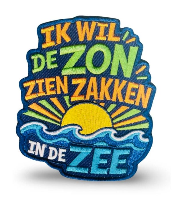 Embleem Ik wil de zon zien zakken in de zee