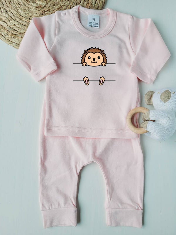 Pyjamaatje met bosdieren motief met naam en geboortedatum