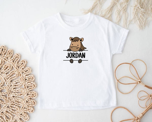 T-shirt met boerderijdierenprint met naam