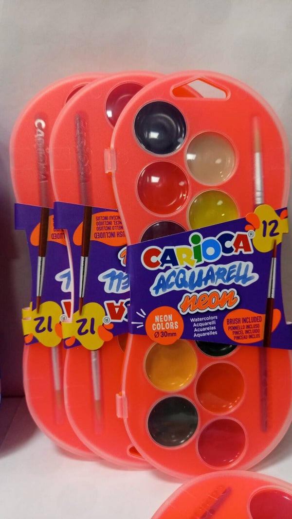 CARIOCA Acquarell 12 colores neon