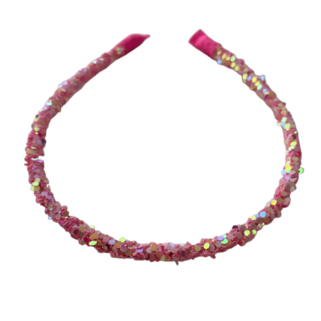 Diadeem roze glitter