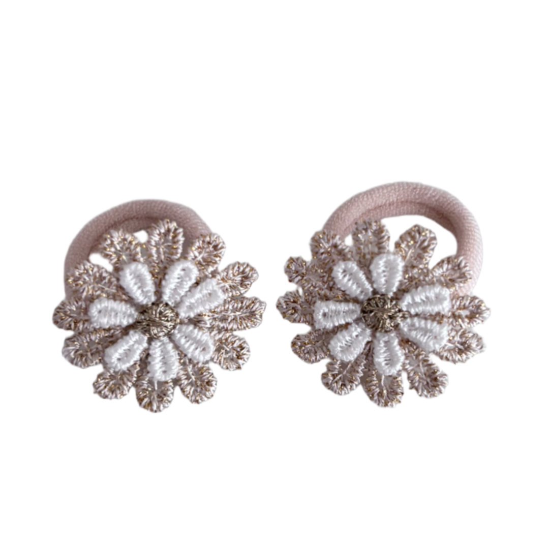 Kleine elastiekjes golden daisy (2 stuks)
