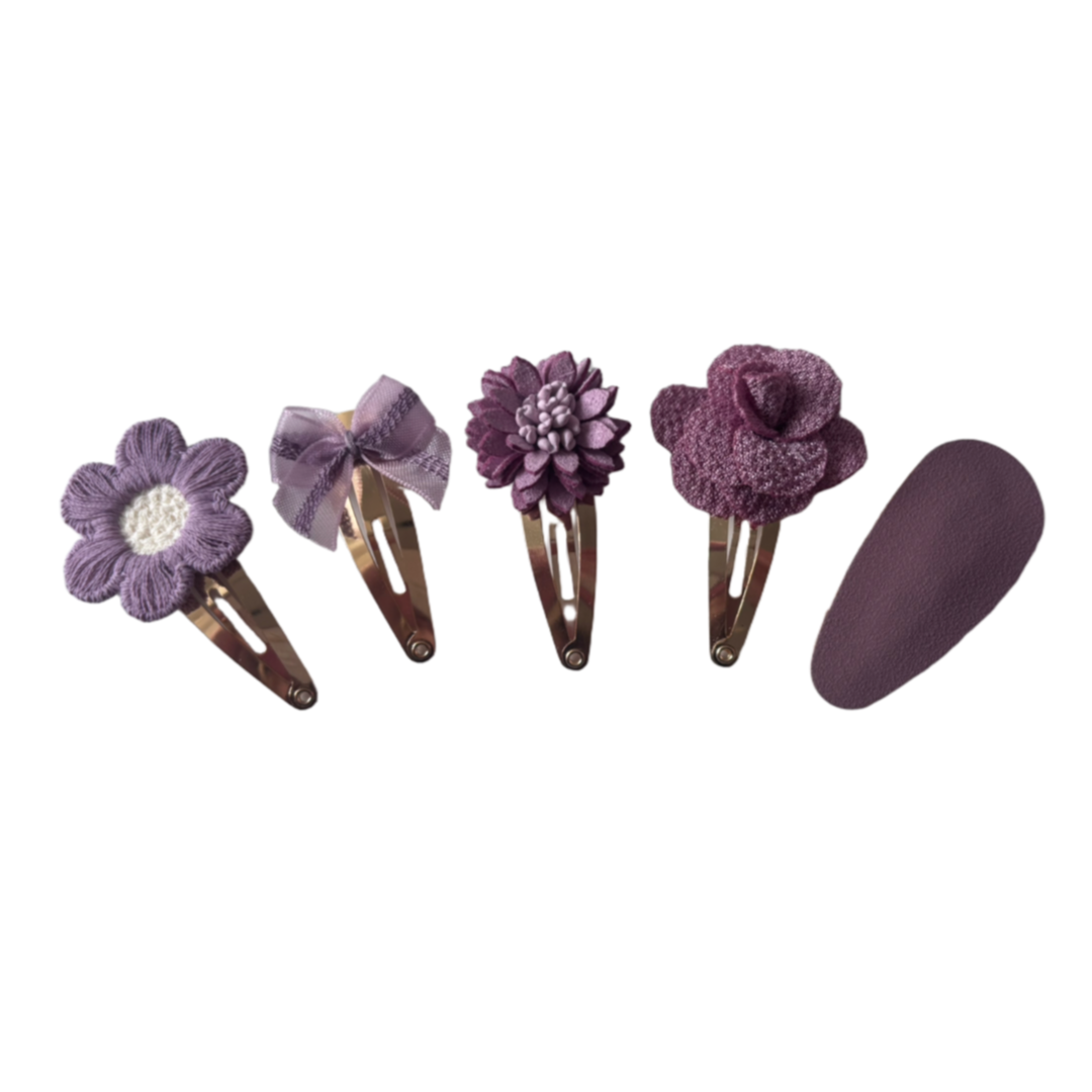 Setje haarspeldjes purple cuties- 4 cm