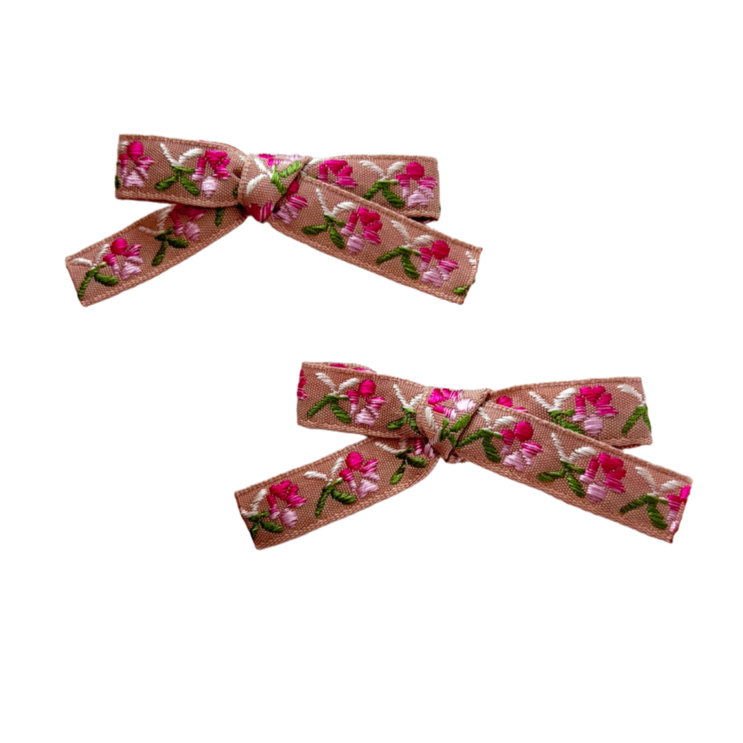 Floral twin strikjes (2 stuks)