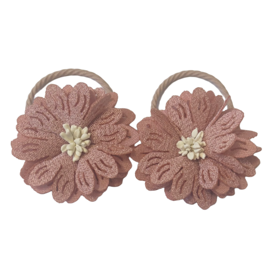 Bloemen elastiek blush Flower (2 stuks)