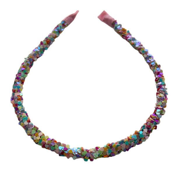 Glitter diadeem hartjes disco
