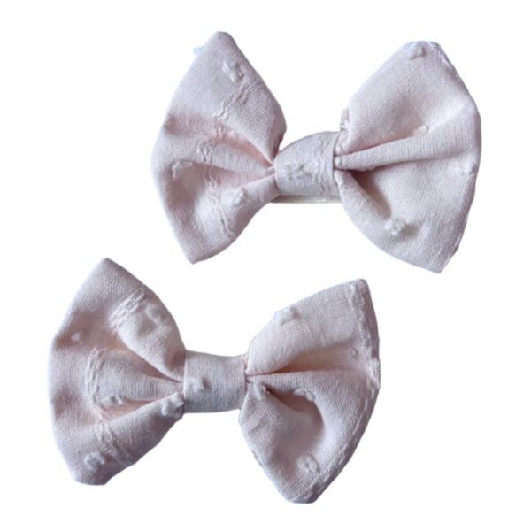 Beige strikjes dots (2 stuks)