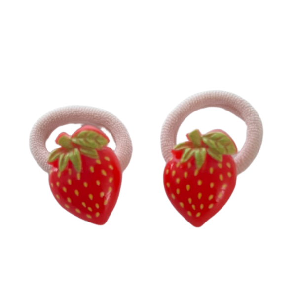 Kleine elastiekjes rode aardbei (2 stuks)