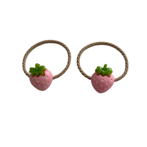 Elastiekjes roze aardbeien (2 stuks)