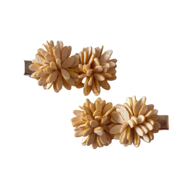 Butter yellow bloemen speldjes (2 stuks)