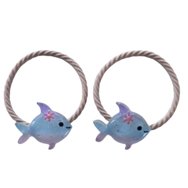 Grote elastiekjes glitter vis (2 stuks)