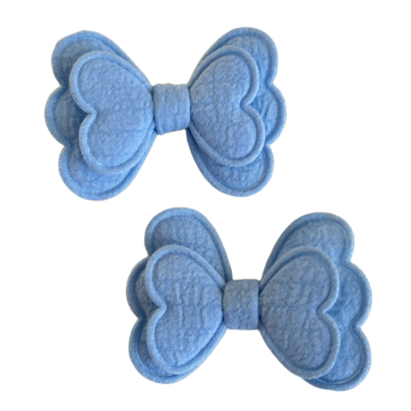 Vlinder strikje babyblauw (2 stuks)