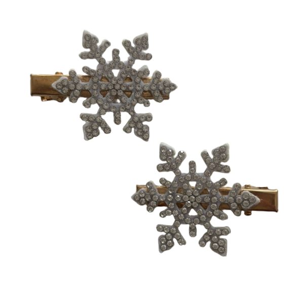 Sneeuwvlok speldjes strass steentjes (2 stuks)