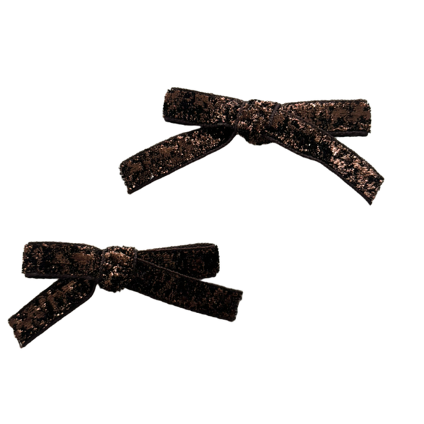 Strik bruin glitter (2 stuks)