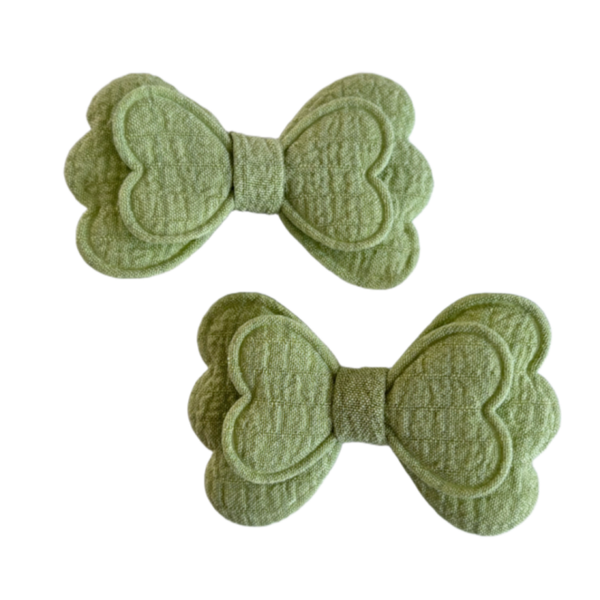 Vlinder strikje groen (2 stuks)