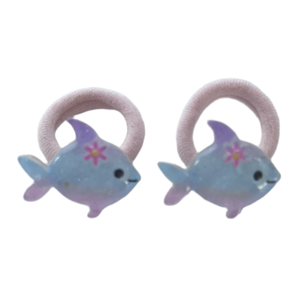 Kleine elastiekjes glitter vis (2 stuks)