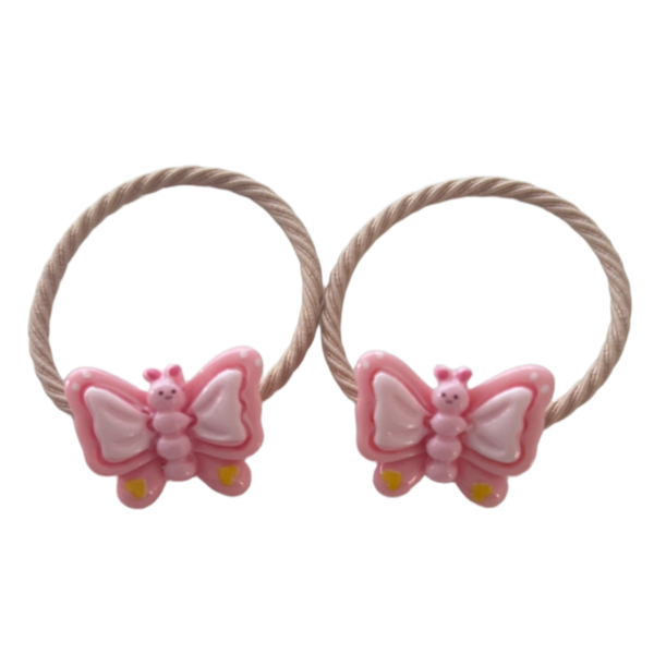 Grote roze vlinder elastiekjes (2 stuks)