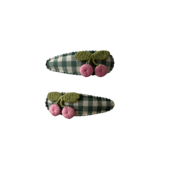 Geruit kersenspeldje (2 stuks)