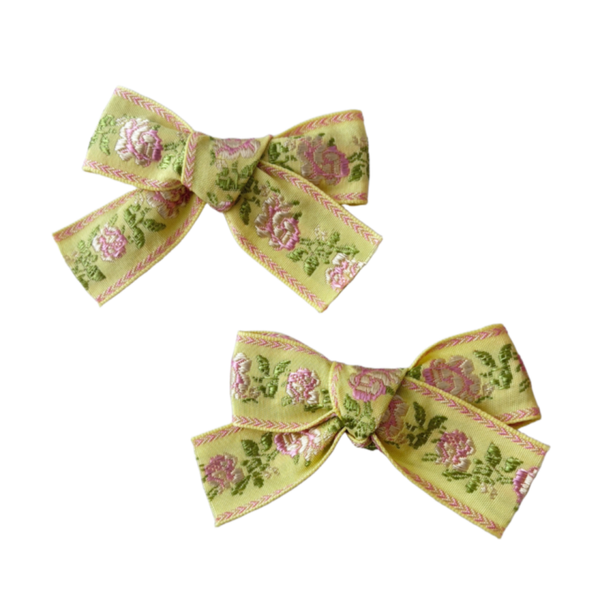 Gele boho strikjes (2 stuks)