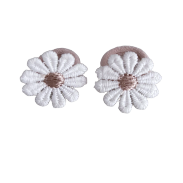 Kleine elastiekjes madelief (2 stuks)